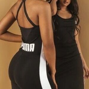 Puma Jumpsuit Bodysuit Activewear Athleisure Workout Gym Black White Size XL